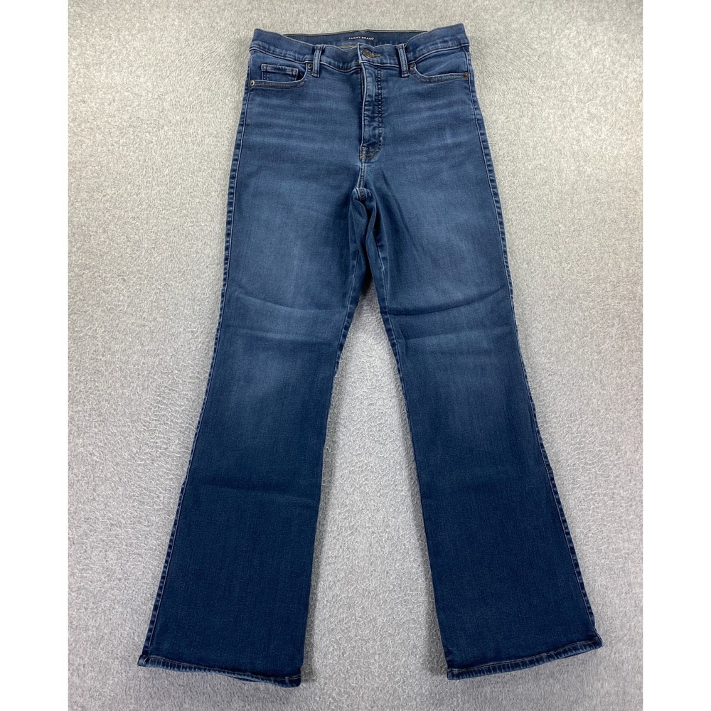 Lucky Brand Uni‎ High Rise Jeans Womens Sz 4 30-32 Ankle Boot Blue Dark Wash